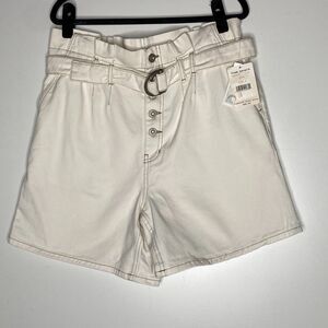 Free People High Waist Shorts in Cream